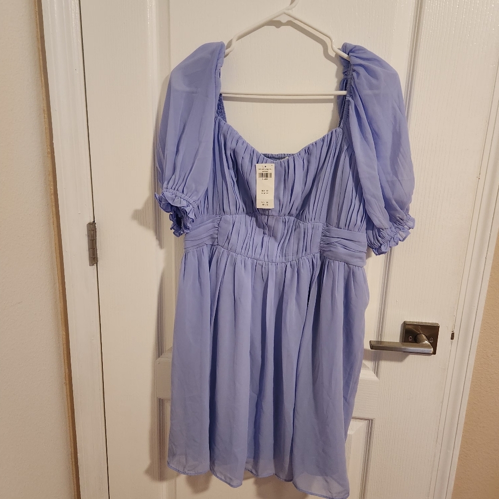 Abercrombie & Fitch Lavender Puff-Sleeve Mini Dress - Picture 7 of 7